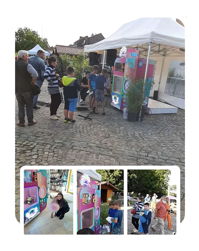 cotton candy vending machine in Belgium