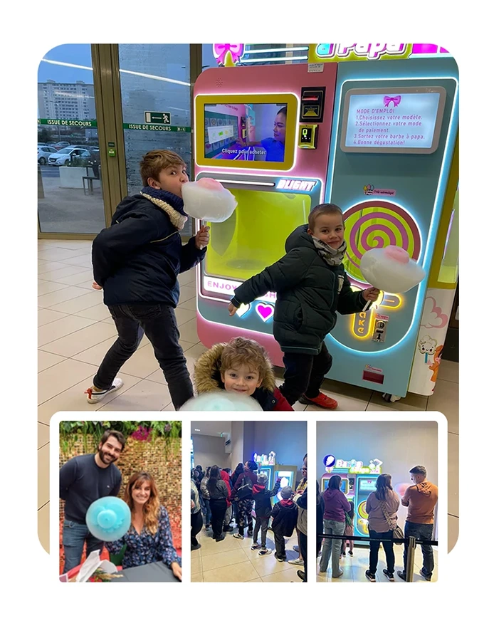 cotton candy vending machine in France