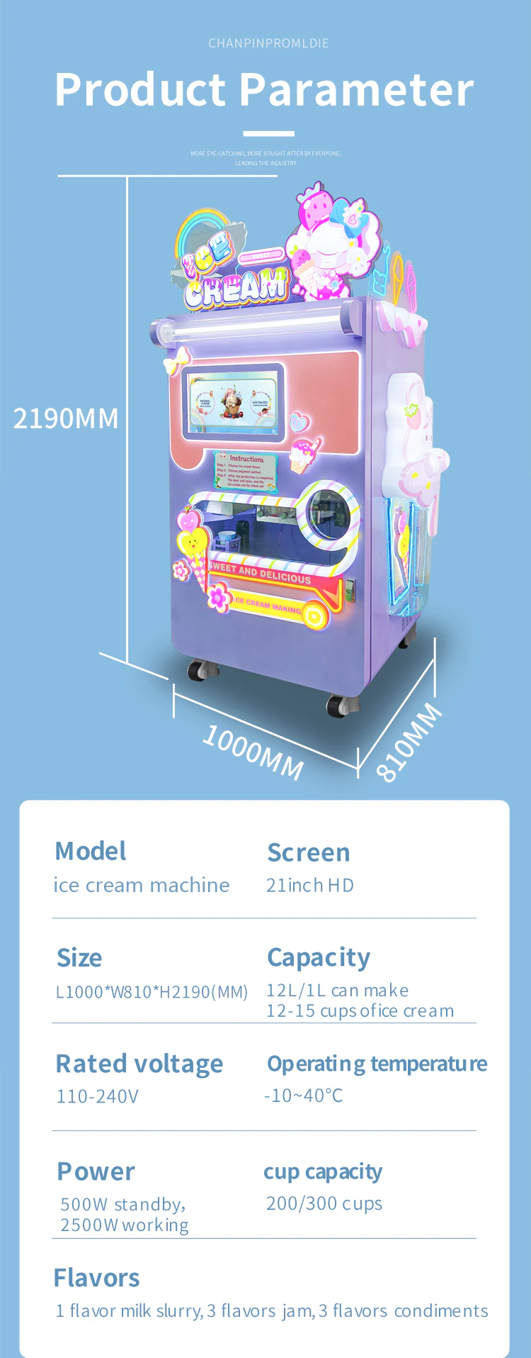 Automatic ice Cream machine